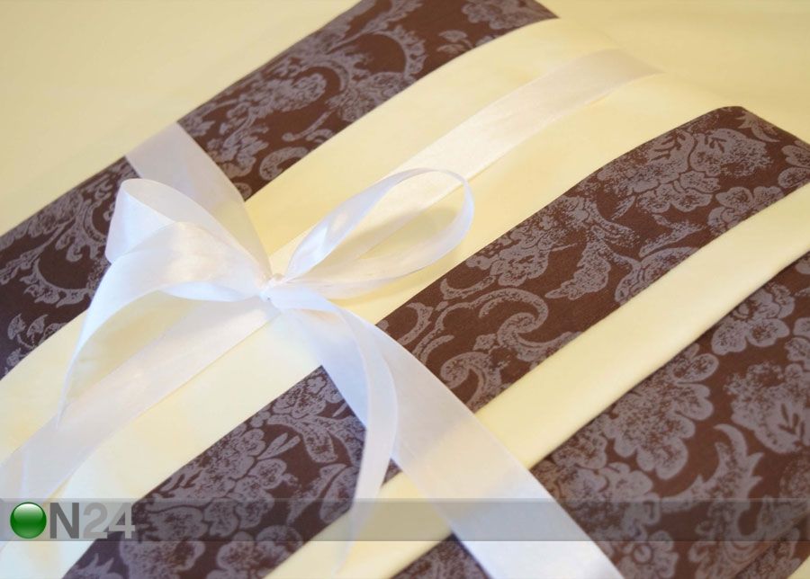6-osaline puuvillasatiinist voodipesukomplekt Kuninglik pruun 180x210 cm suurendatud