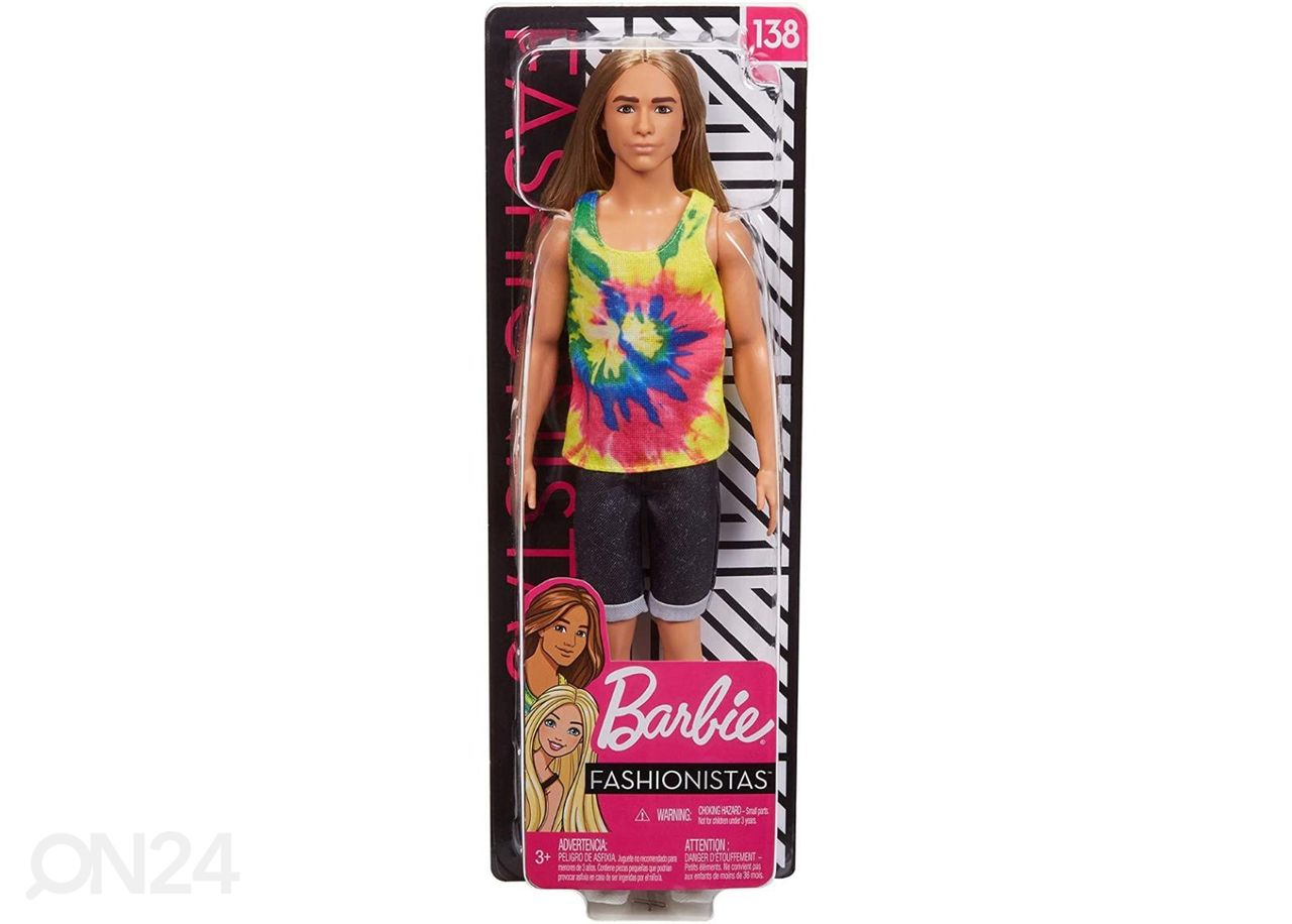 Barbie Fashionistas nukk Ken pikkade juustega suurendatud