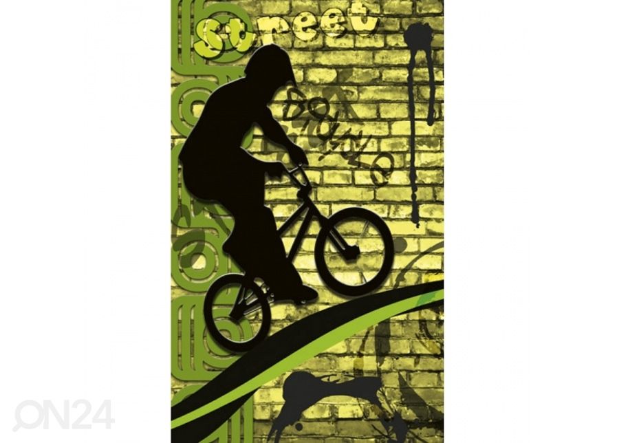 Fliis fototapeet Bicycle green 225x250 cm suurendatud