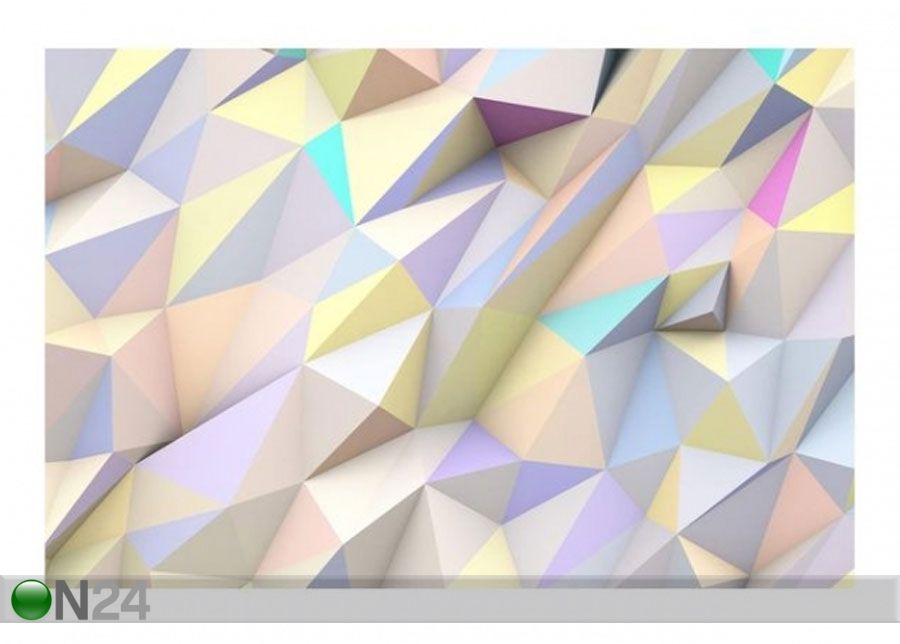 Fliis fototapeet Geometric Pastel Triangles In 3D suurendatud