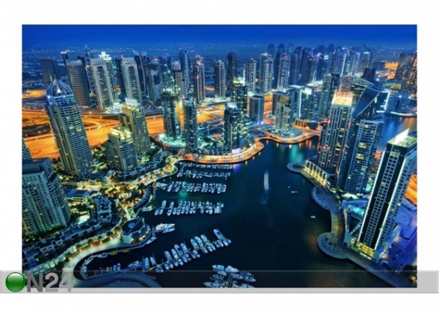 Fliis fototapeet Nocturnal Dubai Marina suurendatud