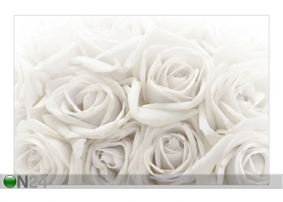 Fliis fototapeet White Roses suurendatud