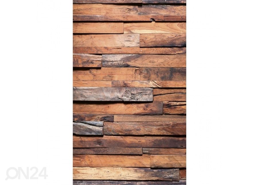 Fliis fototapeet Wooden wall 150x250 cm suurendatud