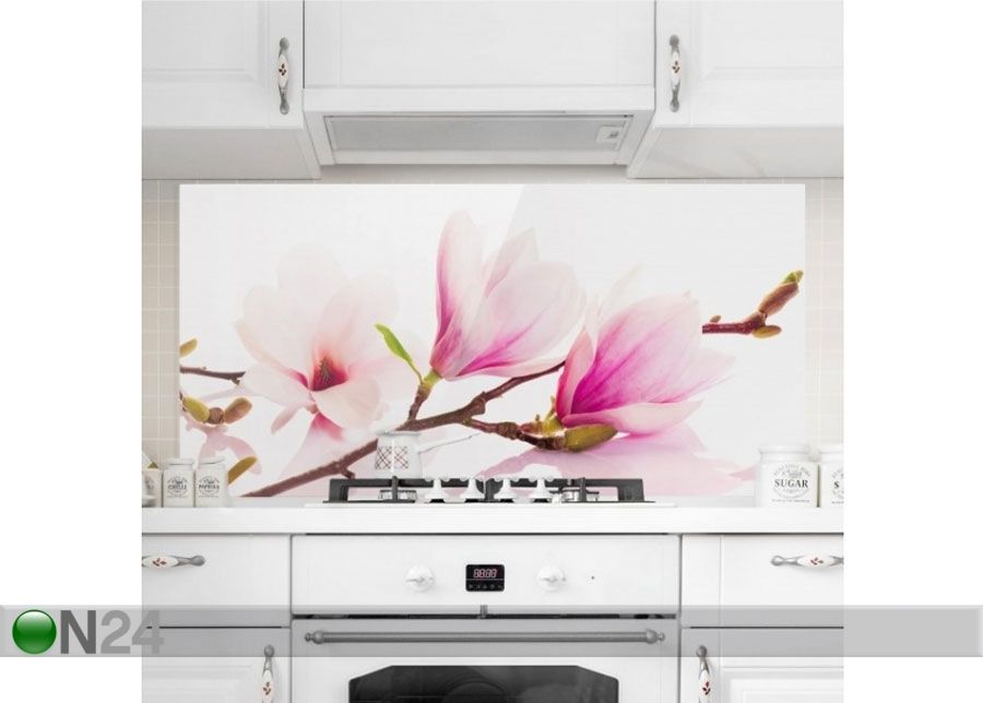 Fotoklaas, köögi tagasein Delicate Magnolia Branch 40x60 cm suurendatud