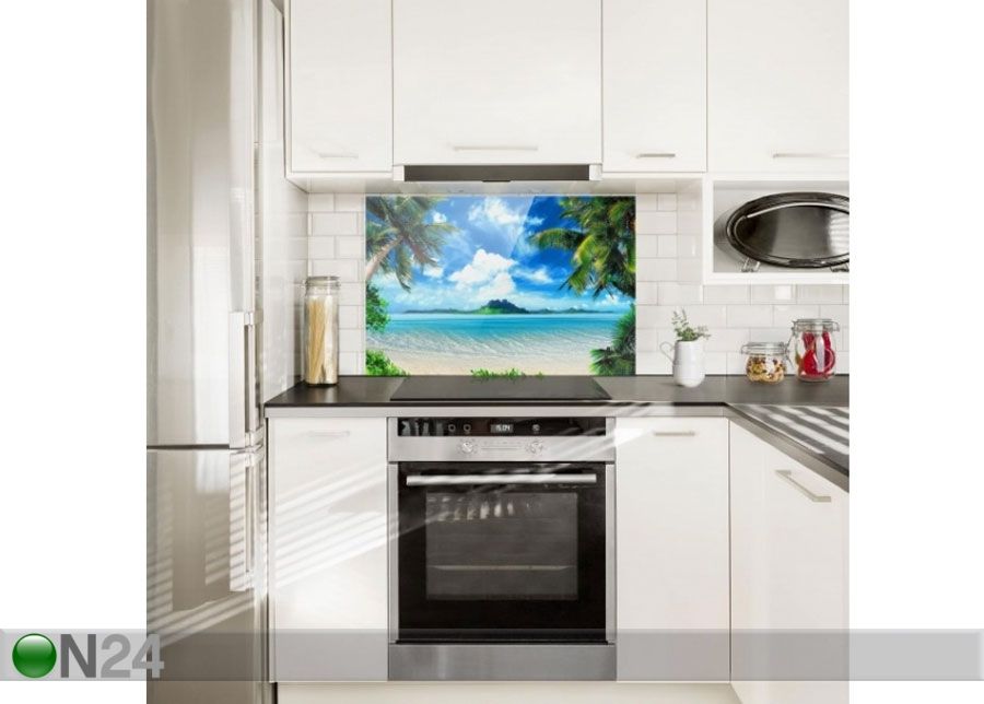 Fotoklaas, köögi tagasein Dream Vacation 59x120 cm suurendatud
