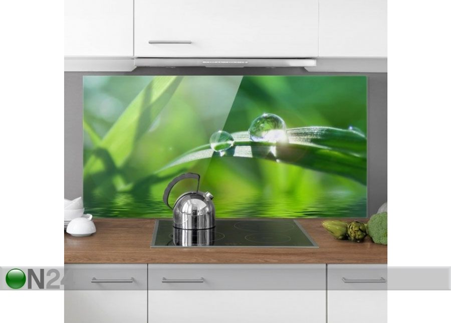 Fotoklaas, köögi tagasein Green Ambiance II, 40x60 cm suurendatud