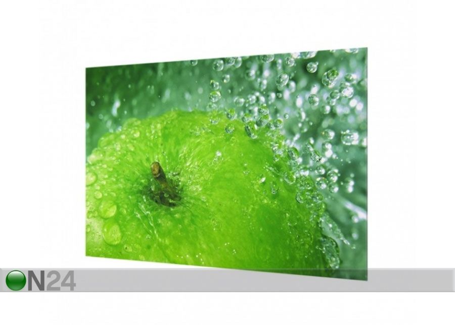 Fotoklaas, köögi tagasein Green Apple 40x60 cm suurendatud