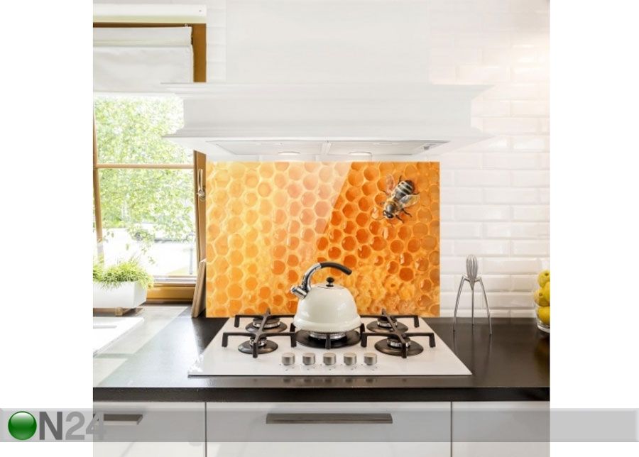 Fotoklaas, köögi tagasein Honey Bee 40x60 cm suurendatud