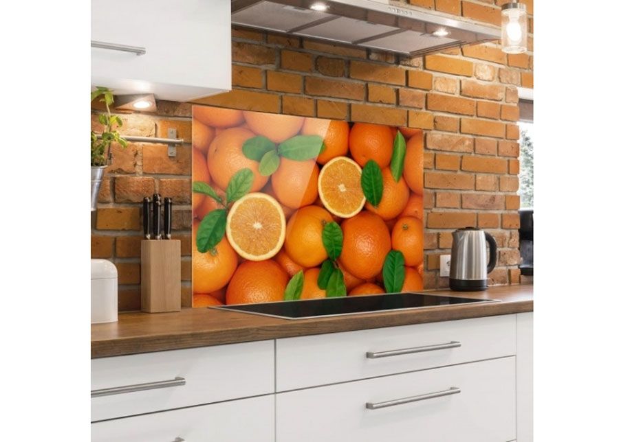 Fotoklaas, köögi tagasein Juicy Oranges 40x60 cm suurendatud