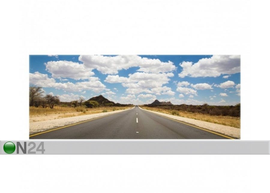 Fotoklaas, köögi tagasein Route 66, 40x100 cm suurendatud