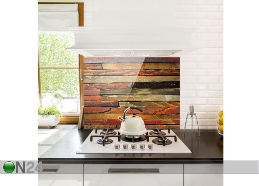 Fotoklaas, köögi tagasein Stack of Planks 40x60 cm suurendatud