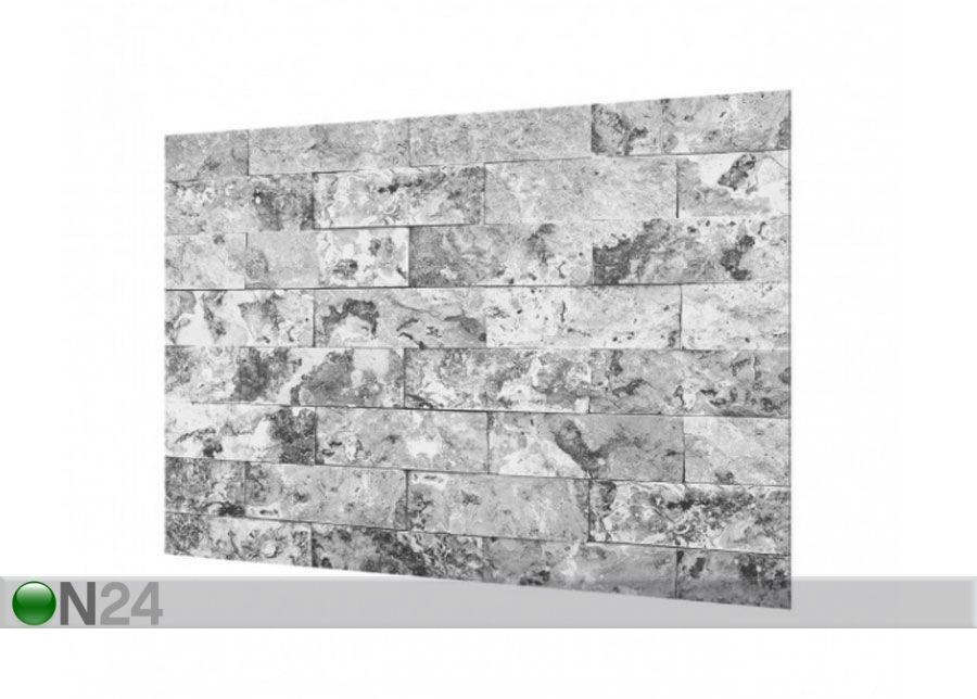 Fotoklaas, köögi tagasein Stone Wall Natural Marble Grey 40x100 cm suurendatud