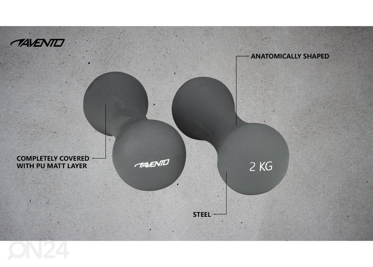 Hantlite komplekt Avento 2x2 kg suurendatud