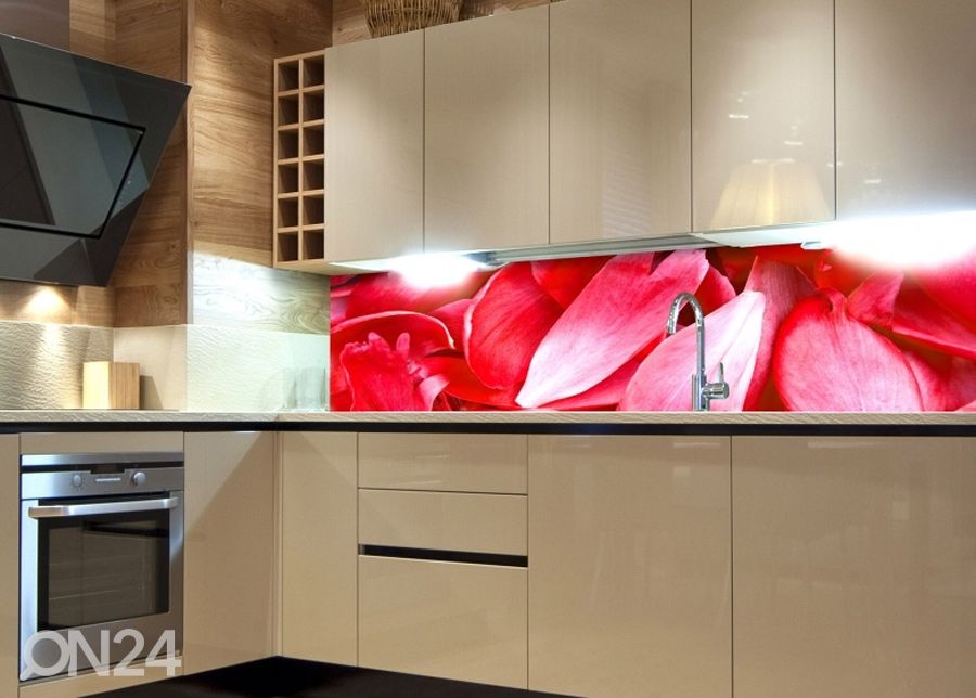 Köögi tagasein Red petals 180x60 cm suurendatud