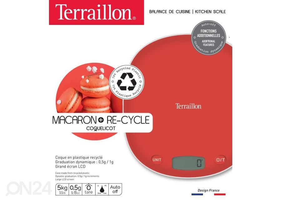 Köögikaal Terraillon Macaron+re-cycle Coquelicot suurendatud