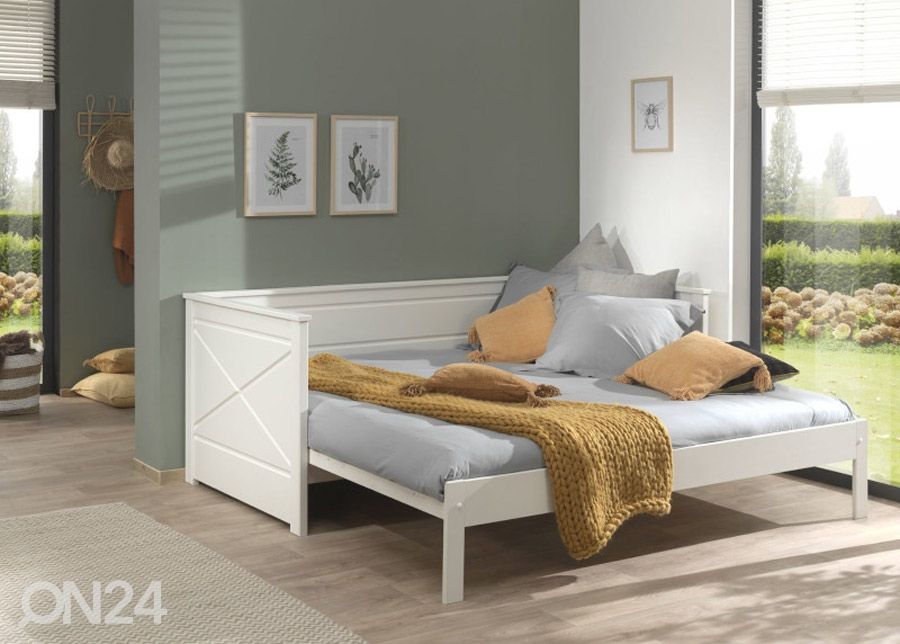 Lahtikäiv voodi Pino 90/180x200 cm, valge suurendatud