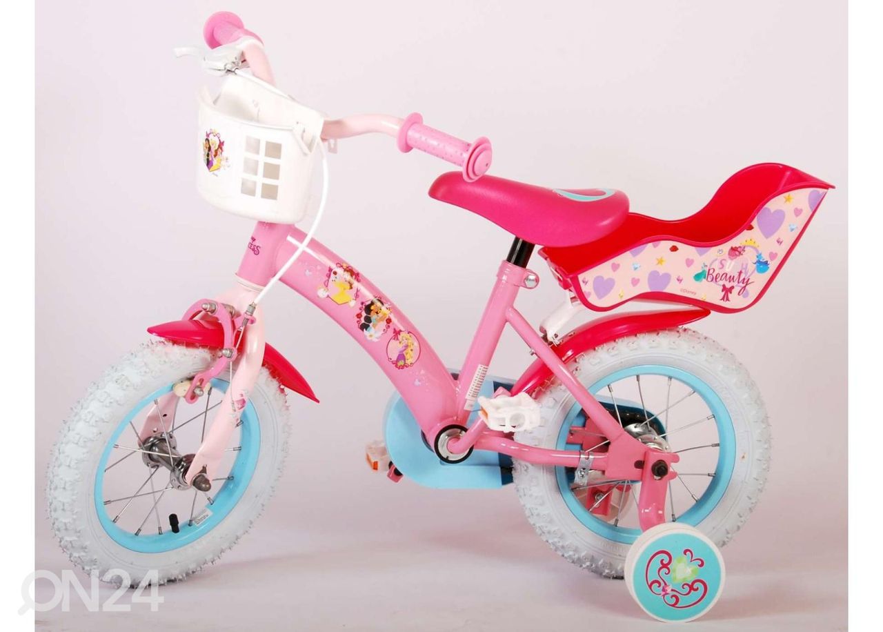 Laste jalgratas 12 tolli Disney Princess roosa suurendatud