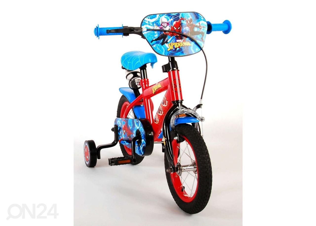 Laste jalgratas 12 tolli Spider-Man sinine-punane suurendatud