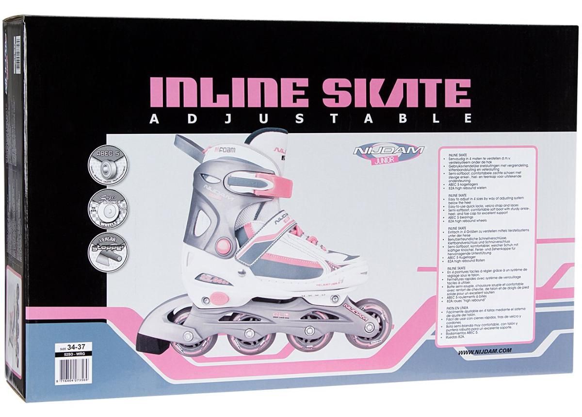 Laste Rulluisud Inline Skates Adjustable Semi-Softboot Nijdam suurendatud