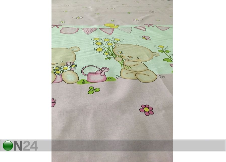 Laste voodipesukomplekt Pink Bear 100x120 cm suurendatud