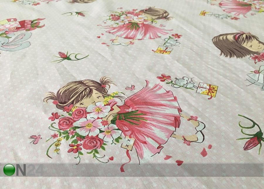 Laste voodipesukomplekt Pink Girl 100x120 cm suurendatud