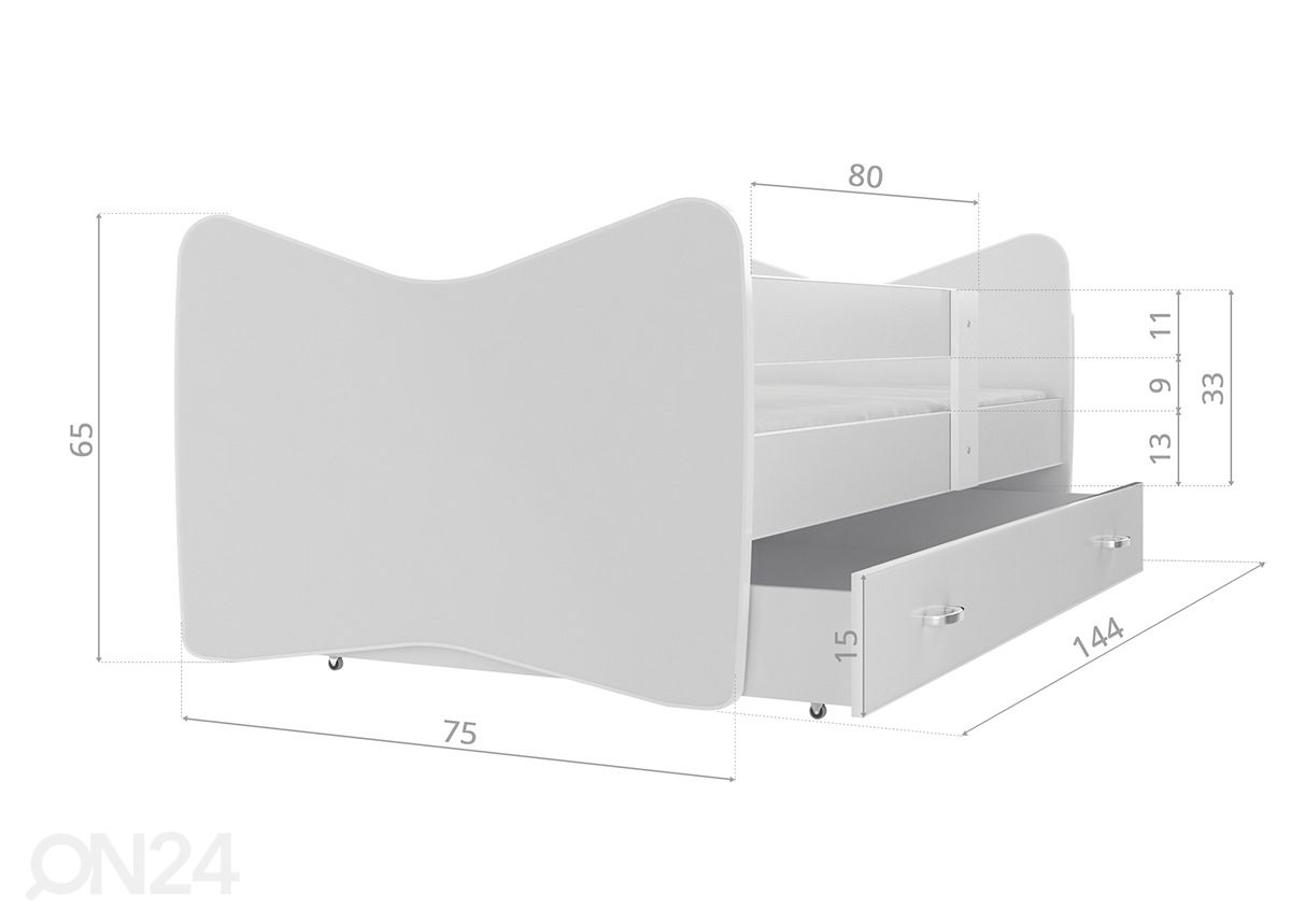 Lastevoodi 70x140 cm suurendatud