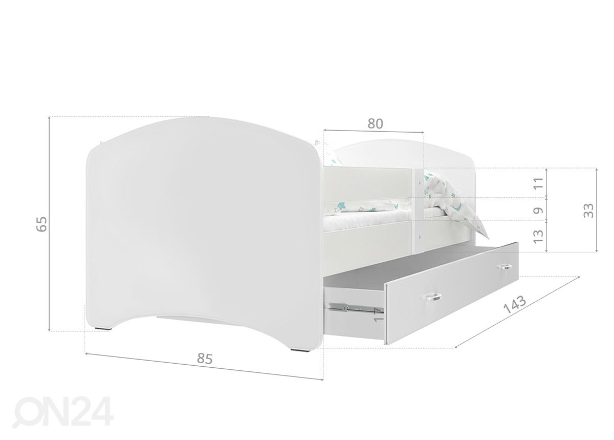 Lastevoodi 80x140 cm suurendatud