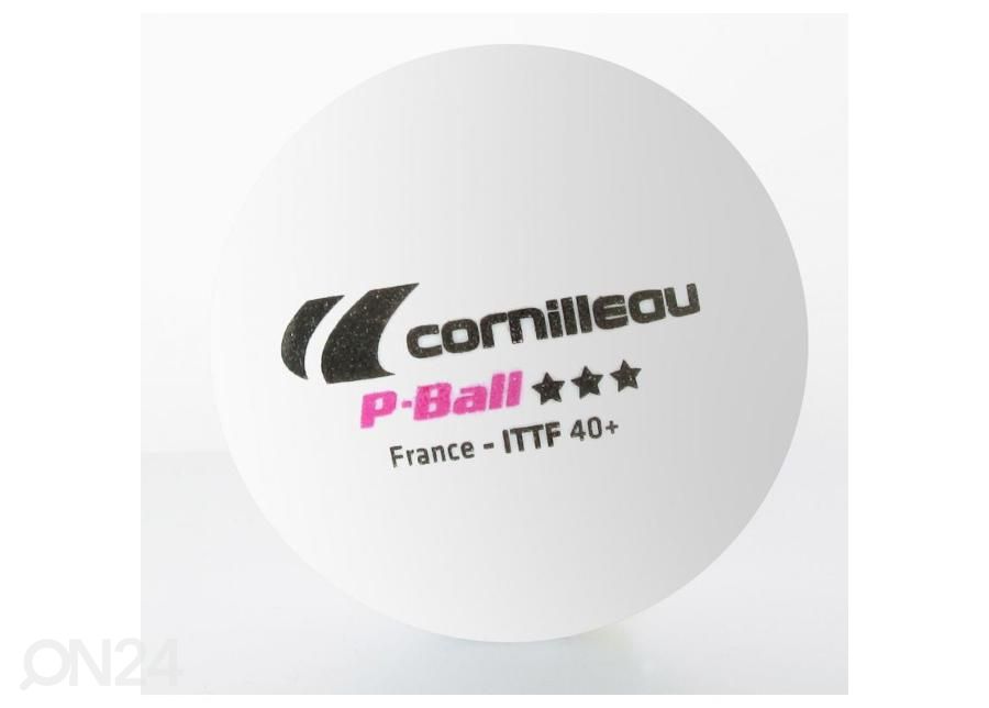 Lauatennise pallide komplekt Cornilleau P-BALL ITTF valge 3 tk suurendatud