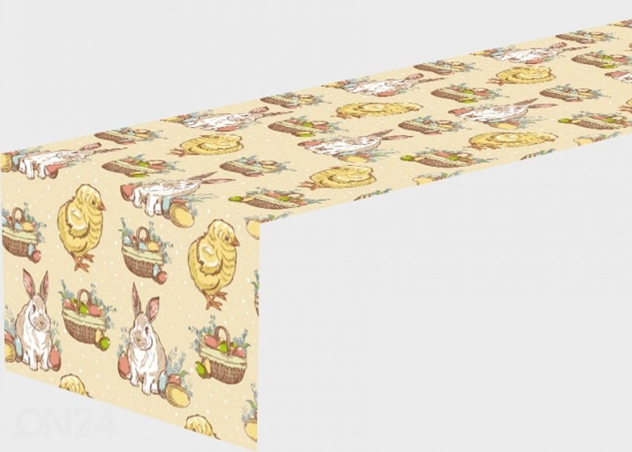 Laudlina Easter Chickens and Rabbits 40x160 cm suurendatud