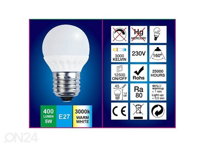 LED pirn E27 5 W suurendatud