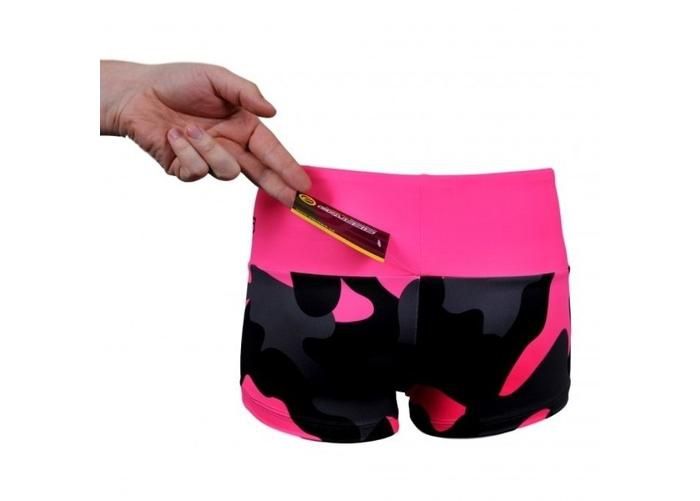 Lühikesed püksid naistele CRUSSIS Black-Pink suurendatud