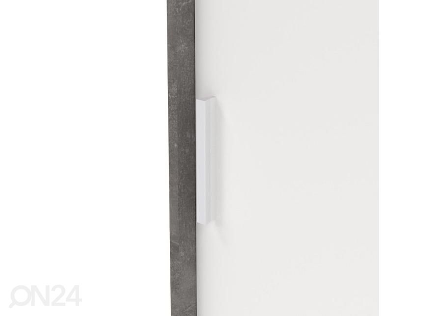 Lükandustega riidekapp Line 121 cm, betoonhall/valge suurendatud
