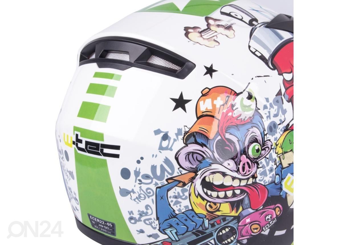 Mootorratta kiiver lastele Helmet W-TEC suurus M 49-50 cm suurendatud