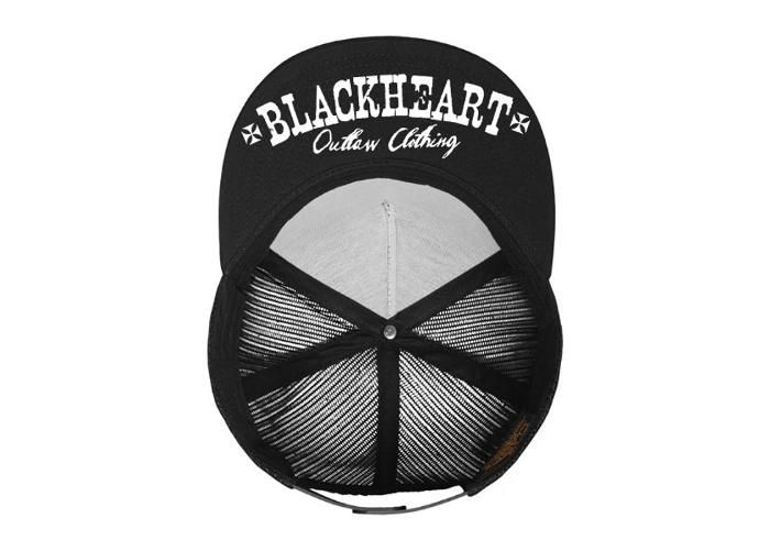 Nokamüts täiskasvanutele BLACK HEART Bastard Skull Trucker suurendatud