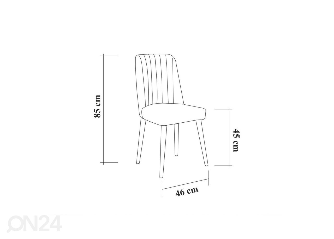 Pikendatav söögilaud 75x129-163 cm + 2 tooli+2 pinki suurendatud