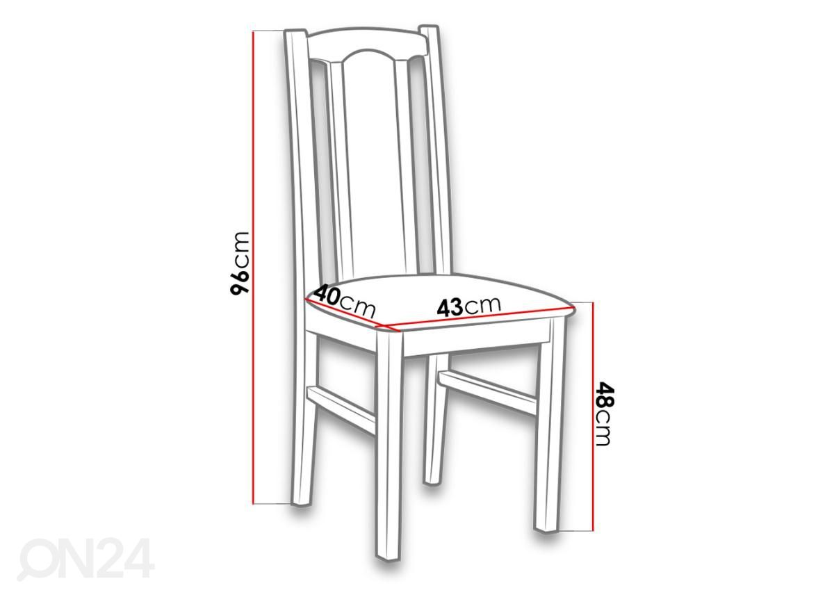 Pikendatav söögilaud 80x160-200 cm+ 6 tooli suurendatud