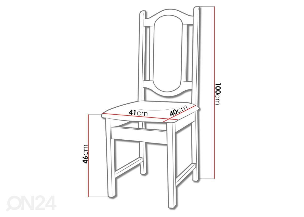 Pikendatav söögilaud 90x160-200 cm + 6 tooli suurendatud