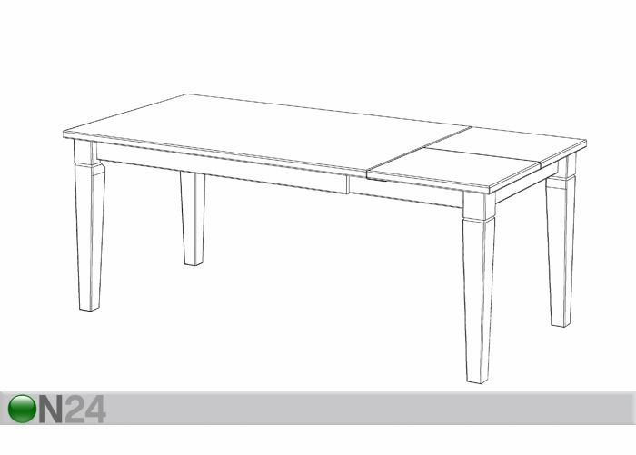 Pikendatav söögilaud Windsor 90x140-190 cm suurendatud