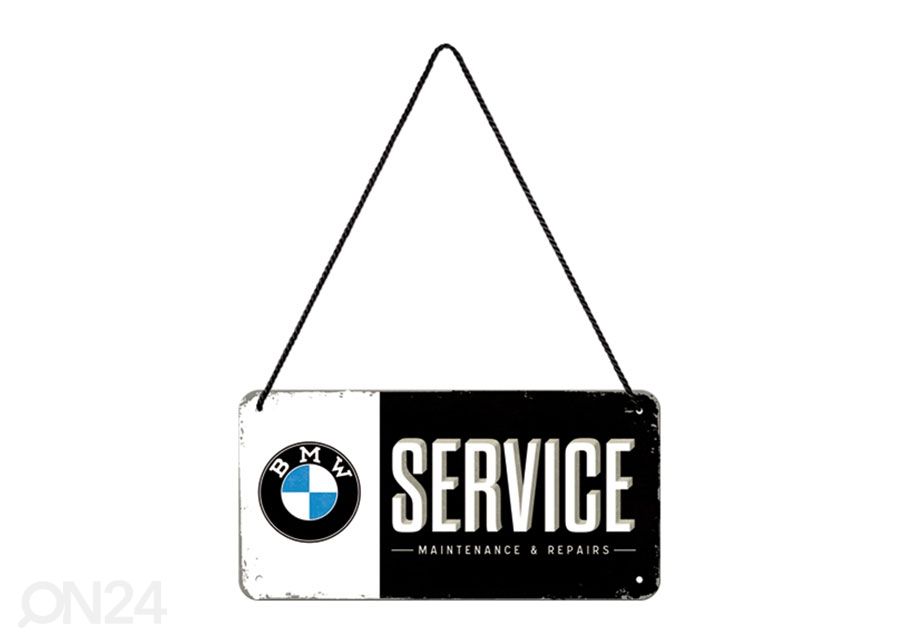 Retro metallposter BMW Service 10x20 cm suurendatud