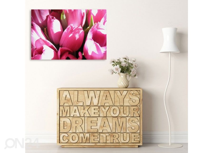 Seinapilt Pink tulips 30x40 cm suurendatud