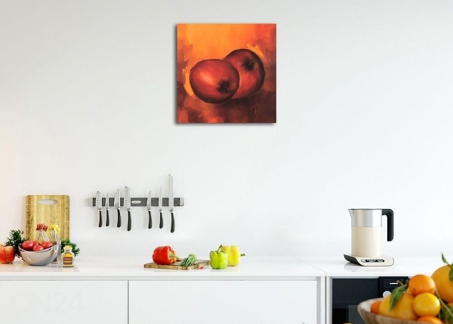 Seinapilt Red apples 3D 30x30 cm suurendatud
