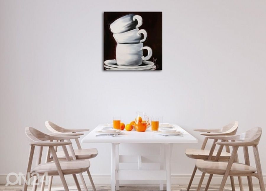 Seinapilt Three cups 3D 30x30 cm suurendatud
