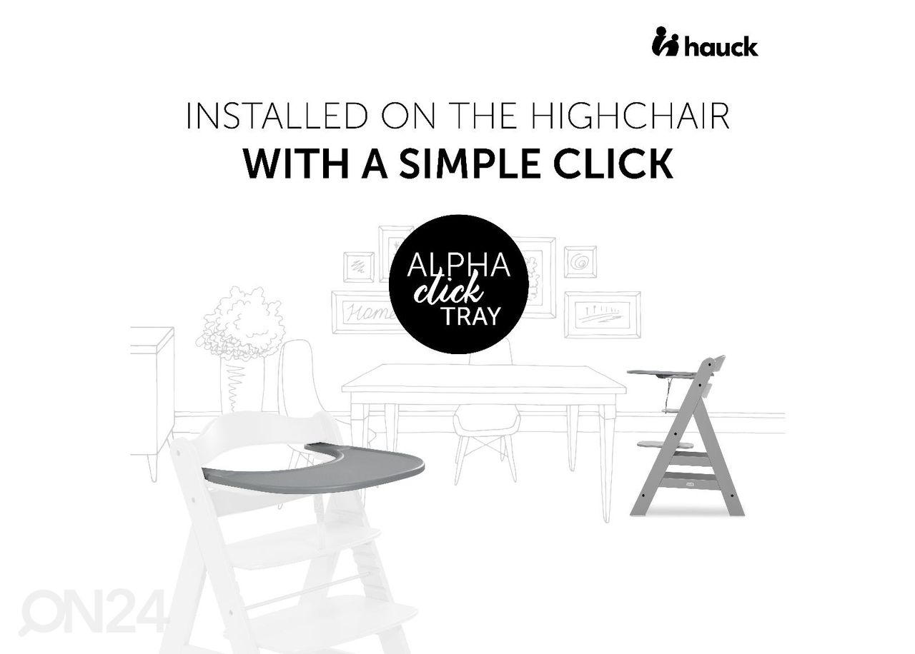 Söötmistooli kandik Hauck Alpha Click Tray suurendatud