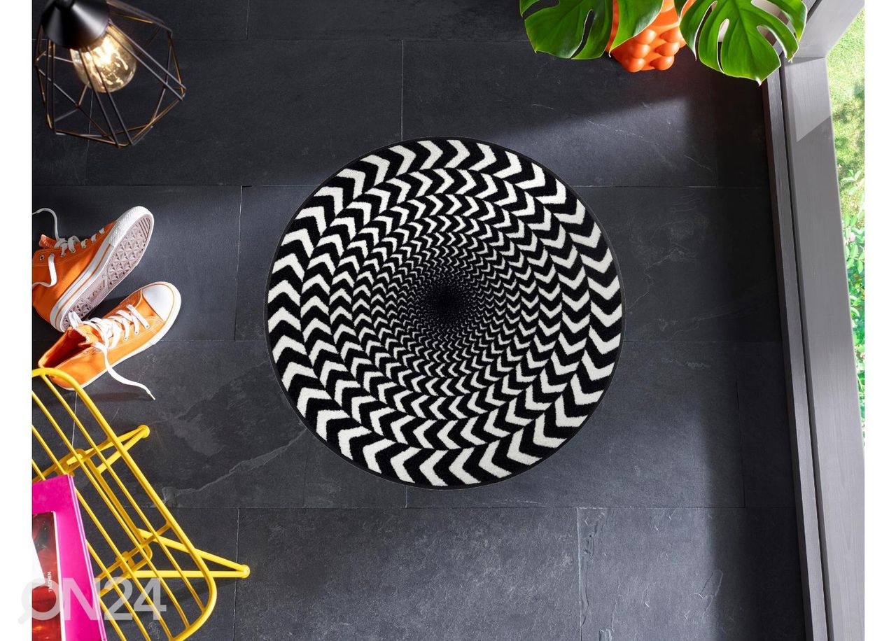 Ümmargune vaip Circle of Illusion Ø 85 cm suurendatud