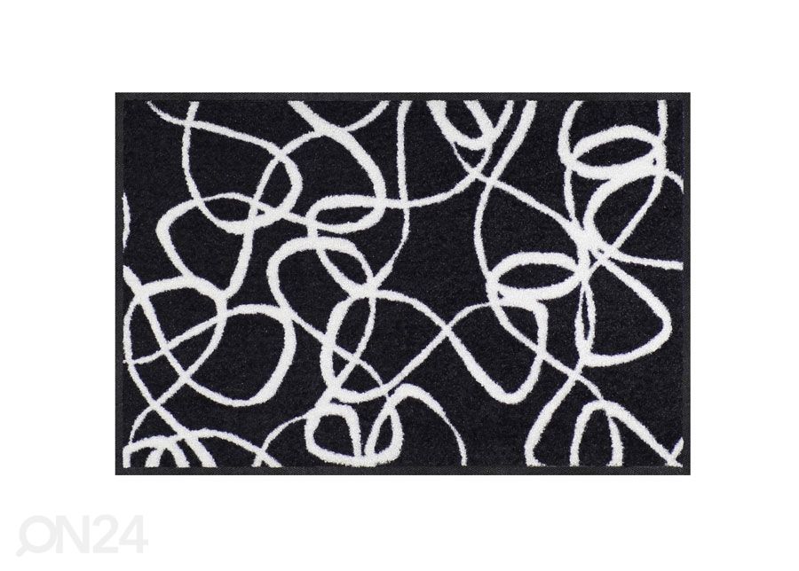 Vaip Ink Lines black white 50x75 cm suurendatud