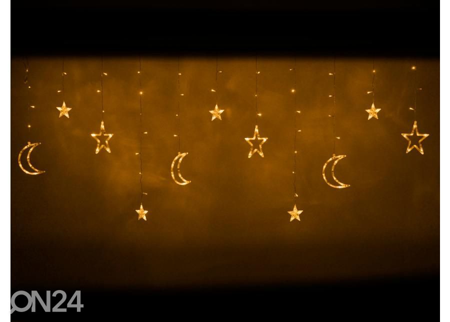 Valguskardin kuu ja tähed 2,5 m 138LED suurendatud