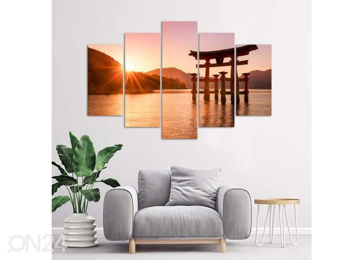 Viieosaline seinapilt Japan Landscape 100x70 cm suurendatud
