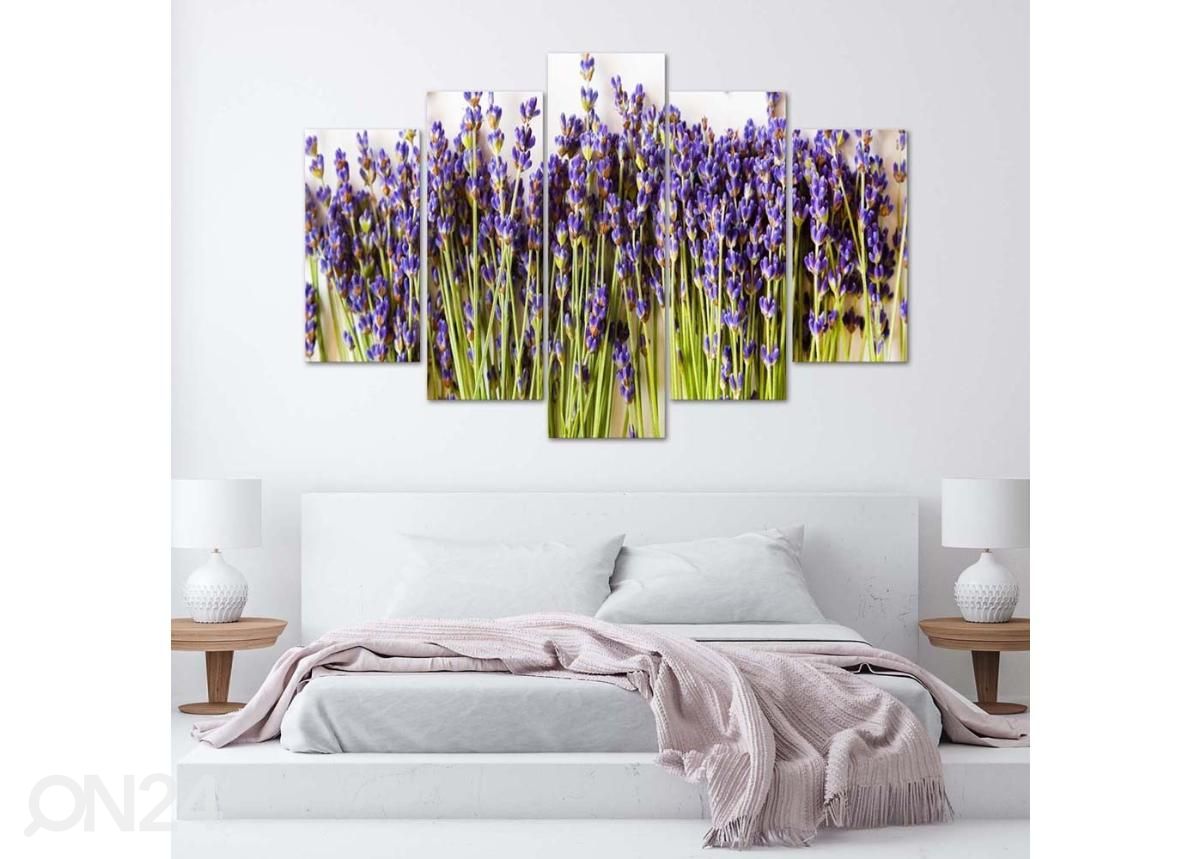Viieosaline seinapilt Lavender 100x70 cm suurendatud