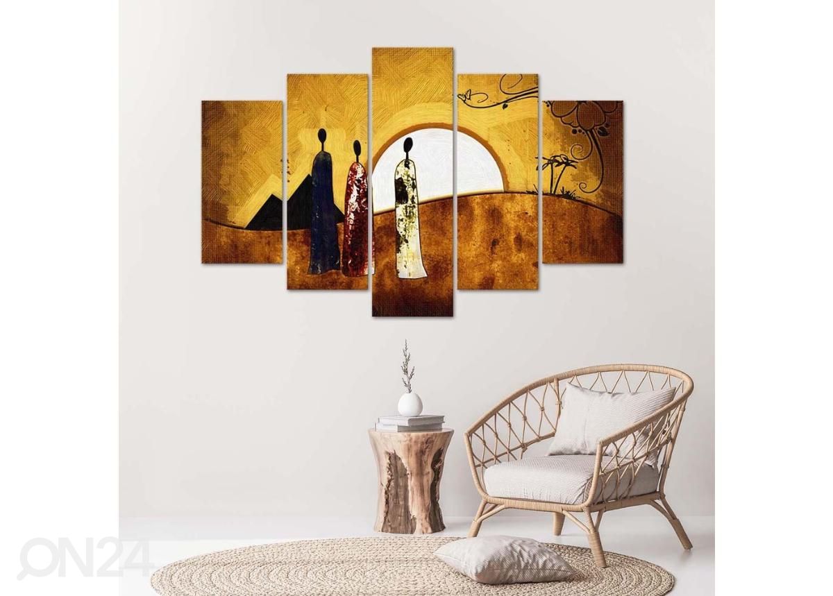 Viieosaline seinapilt Sunny Egypt 100x70 cm suurendatud