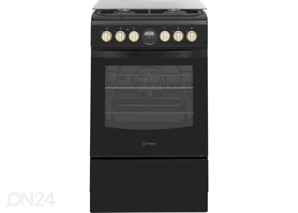 Gaasipliit elektriahjuga Indesit suurendatud